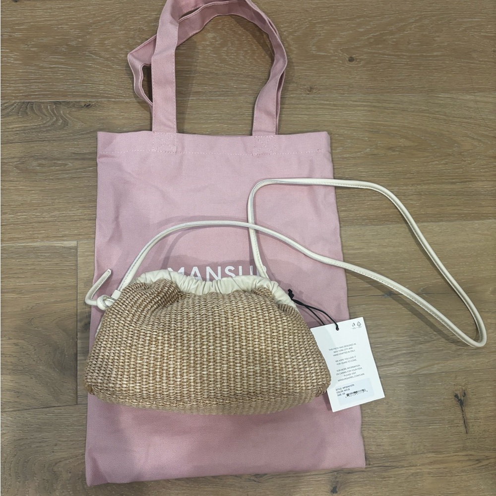 Mansur Gavriel Mini Cloud Clutch in Natural & Jasmine